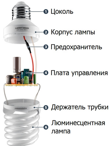 Отличительная особенность энергосберегающих вариантов от светодиодных ламп
