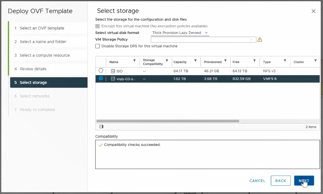 Рисунок 7 — Выбор хранилища