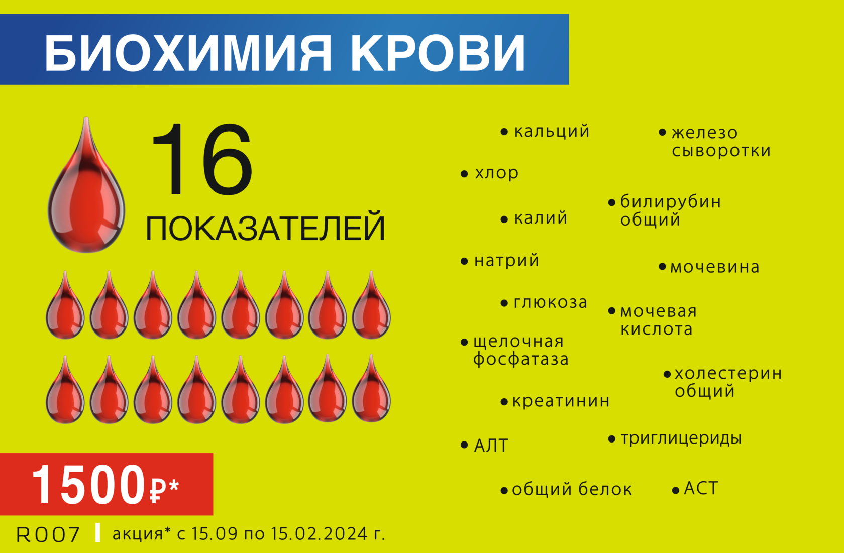 Биохимия крови -16 показателей здоровья