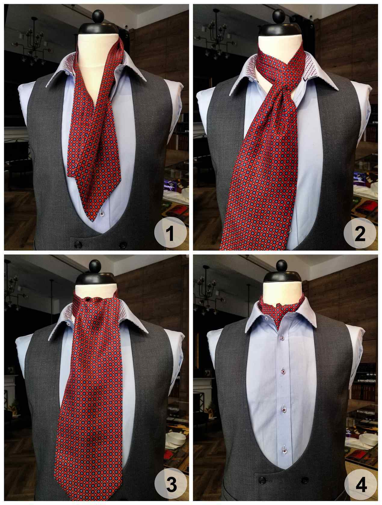 Как завязать шейный платок (cravat) мужчине