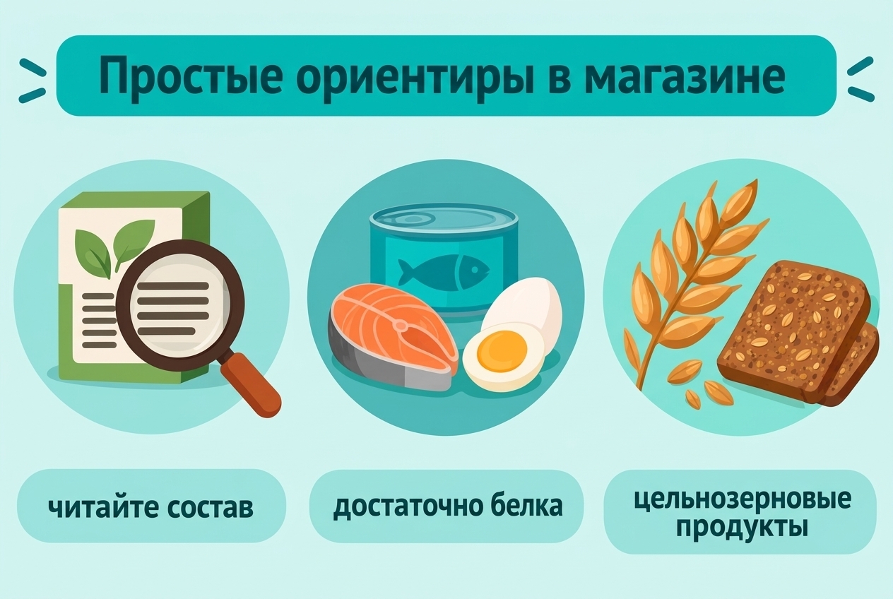 Простые маркеры выбора продуктов в магазине
