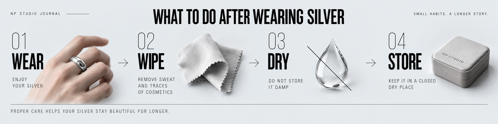 What to do with sterling silver after wearing it