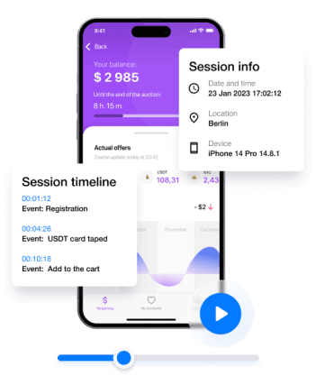 Analyze user behavior in the app