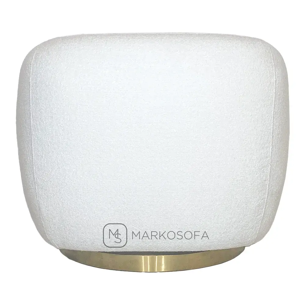 Реплика поворотного кресла Брик Эйчхольц Swivel Chair Brice Eichholtz на заказ в обивке из белого букле на латунном кольце