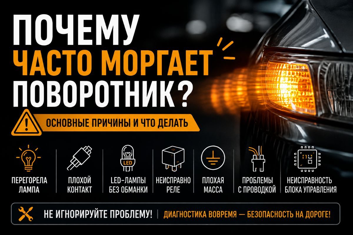 Почему часто моргает поворотник