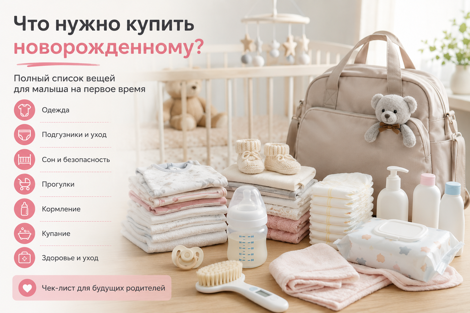 Что нужно купить новорожденному — список вещей для малыша