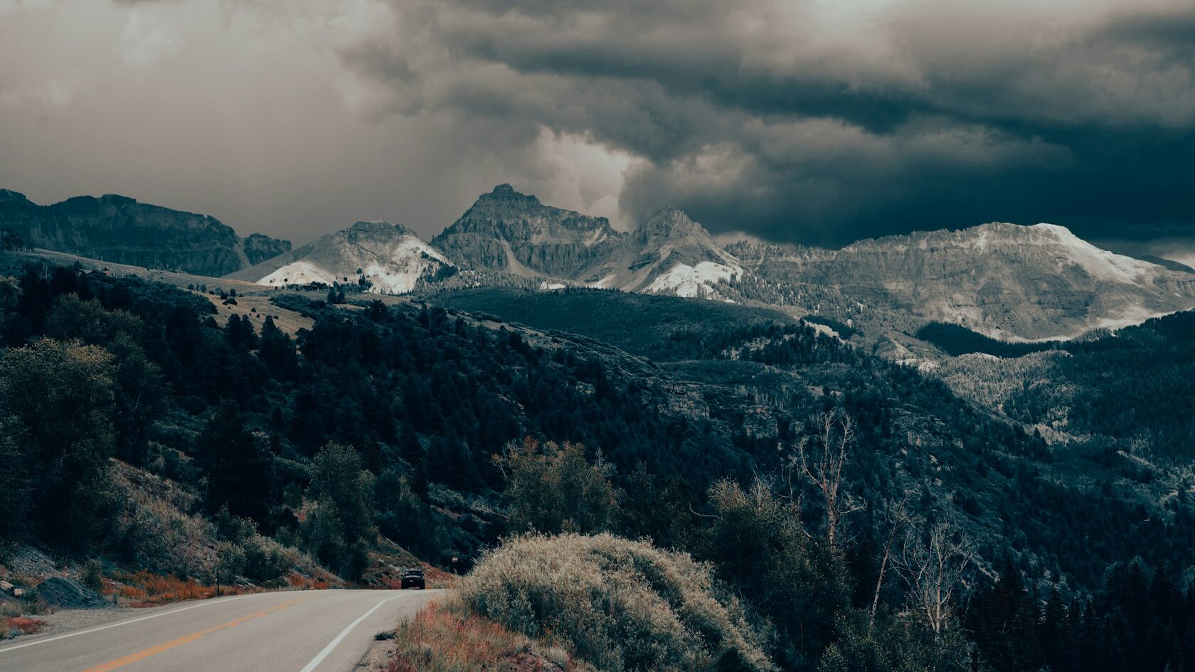 Cinematic landscape dramatic sky