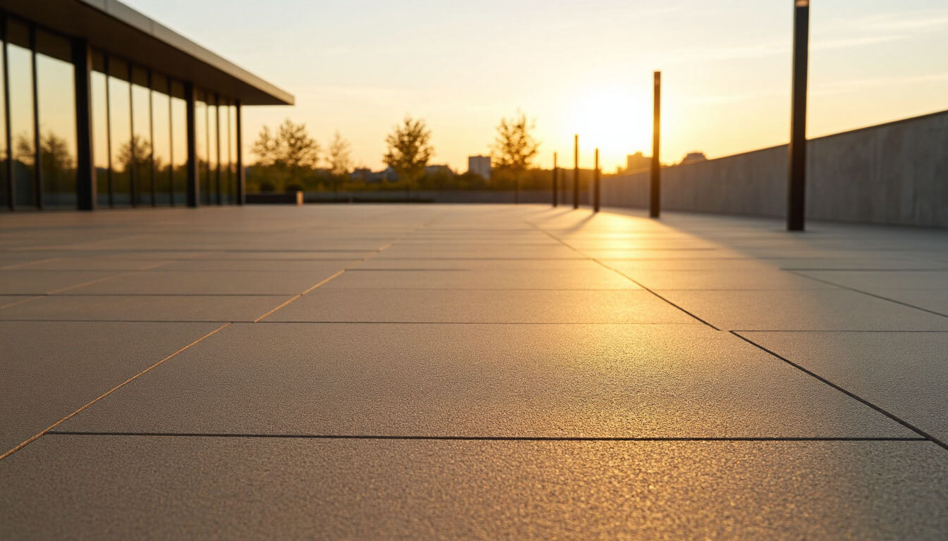 resin bound flooring on a large outdoor terrace