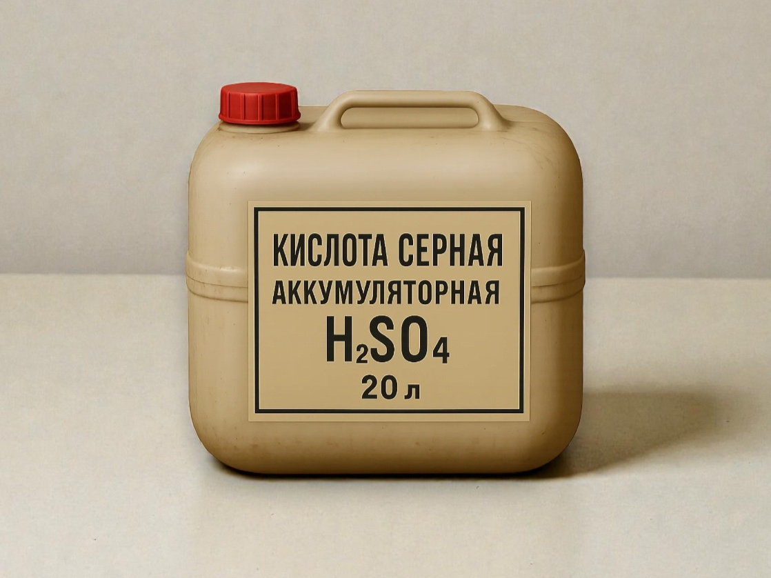 Канистра с серной аккумуляторной кислотой 20 л