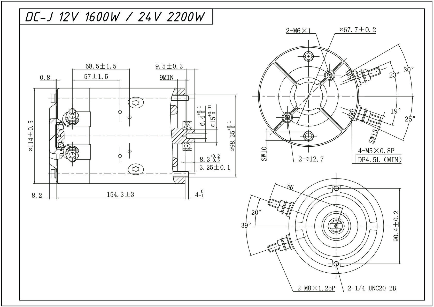 Чертеж электродвигателя DC-J