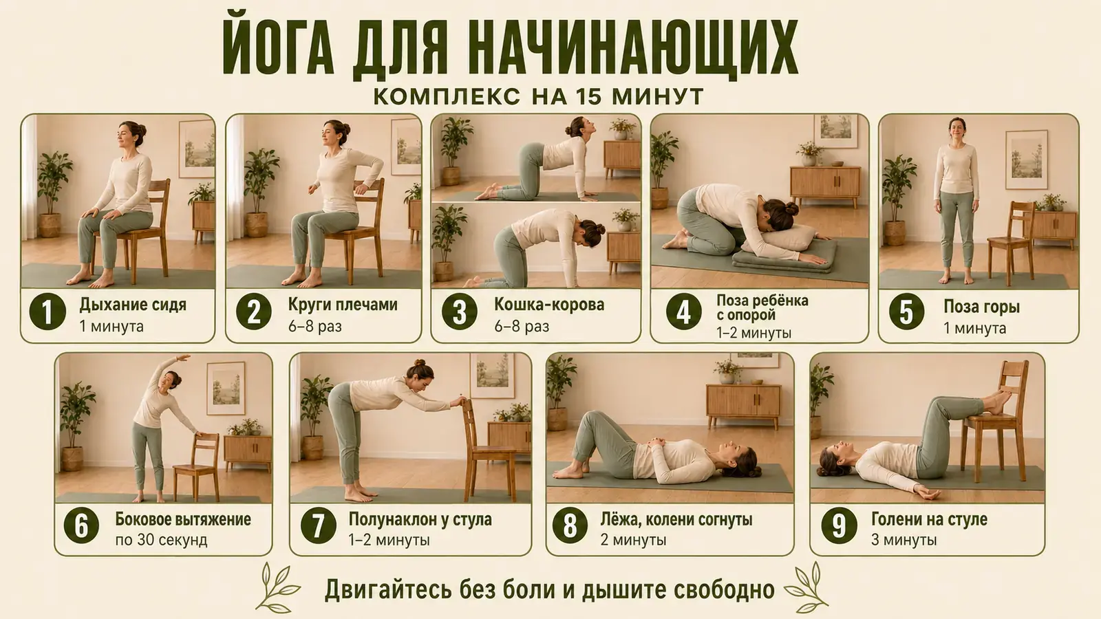 Простые асаны для начинающих