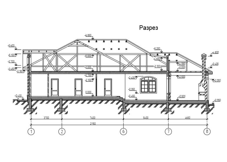 Схема дома в разрезе в Новороссийске