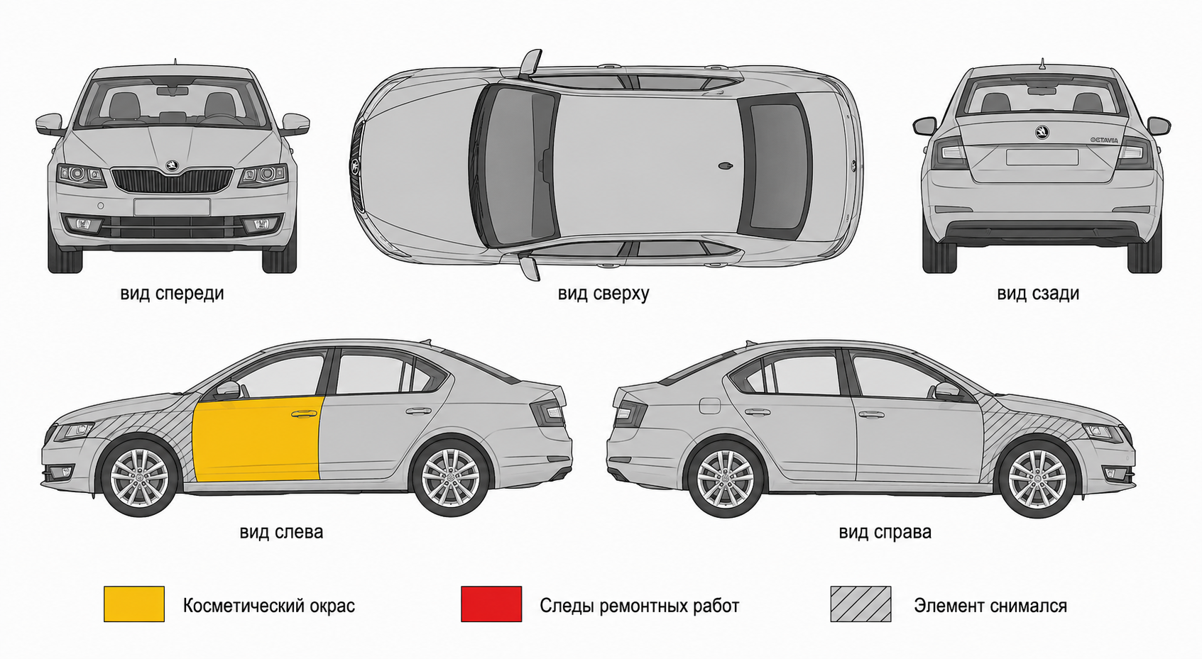 Карта ЛКП Skoda Octavia
