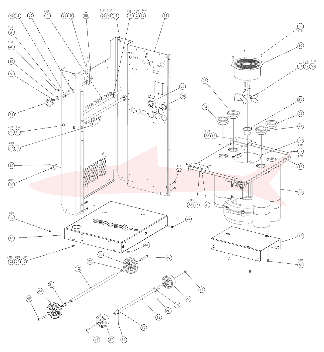 Morgana AutoCreaser 50 7-01-10 Main Assembly — схема деталей