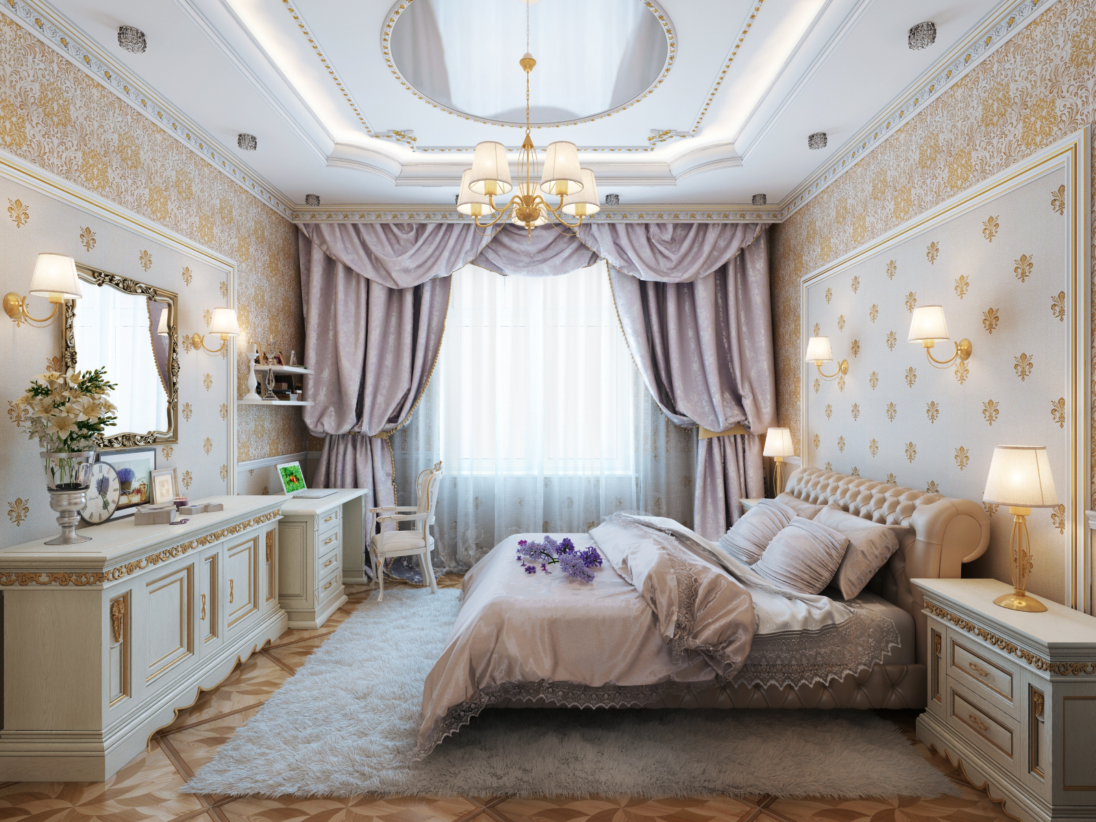 Красивые современные спальни дизайн