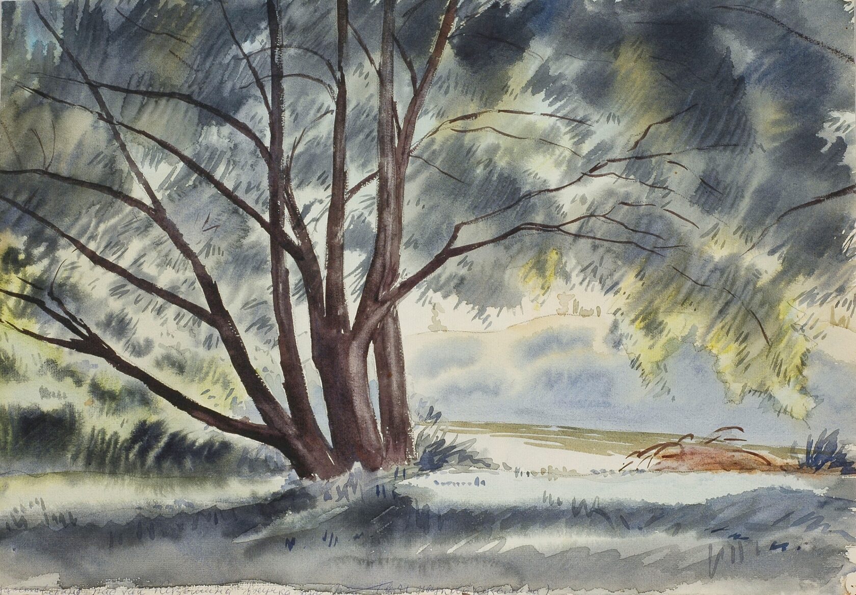 Пейзаж с деревом. 1930-е