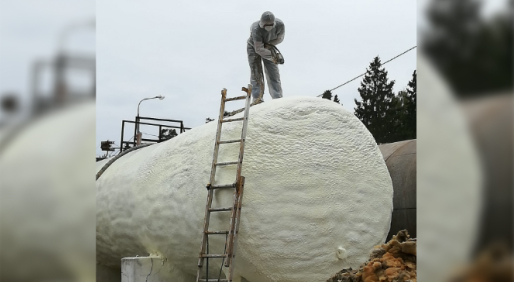 нанесение пены ППУ на ГВС