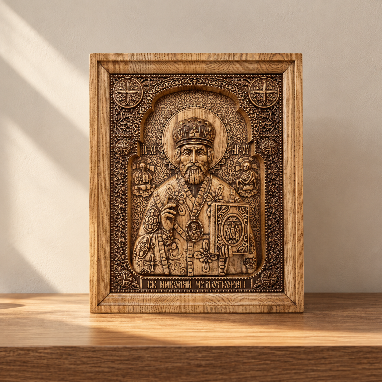 Резная деревянная икона