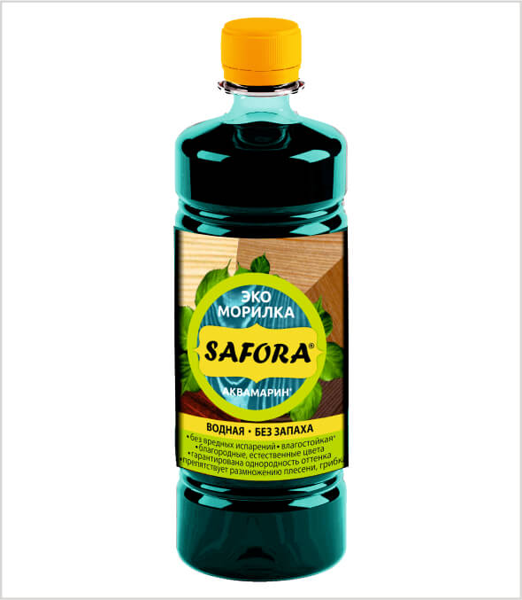 Морилка водная для дерева SAFORA, цвет Аквамарин