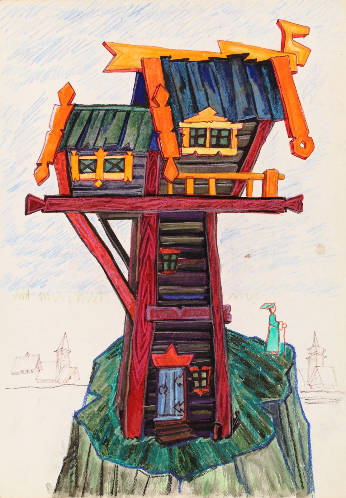 Комарденков В.П. Из серии «Русская сказочная архитектура». 1960-е