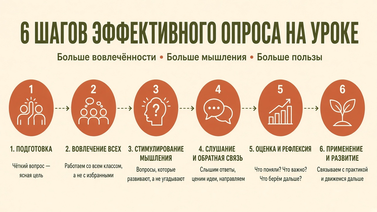 Шесть шагов проведения круга ответов на время