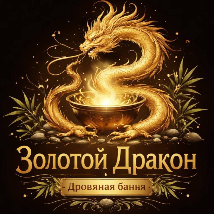 Логотип бани на дровах в Сочи Золотой дракон