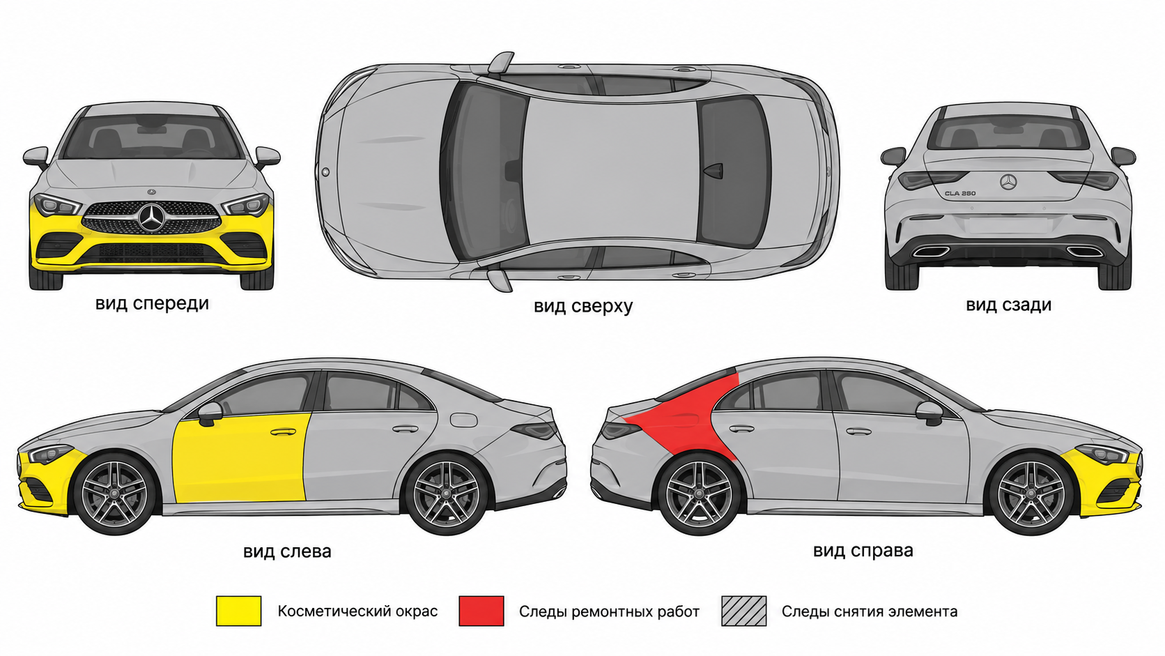 Карта ЛКП Mercedes-Benz CLA-класс