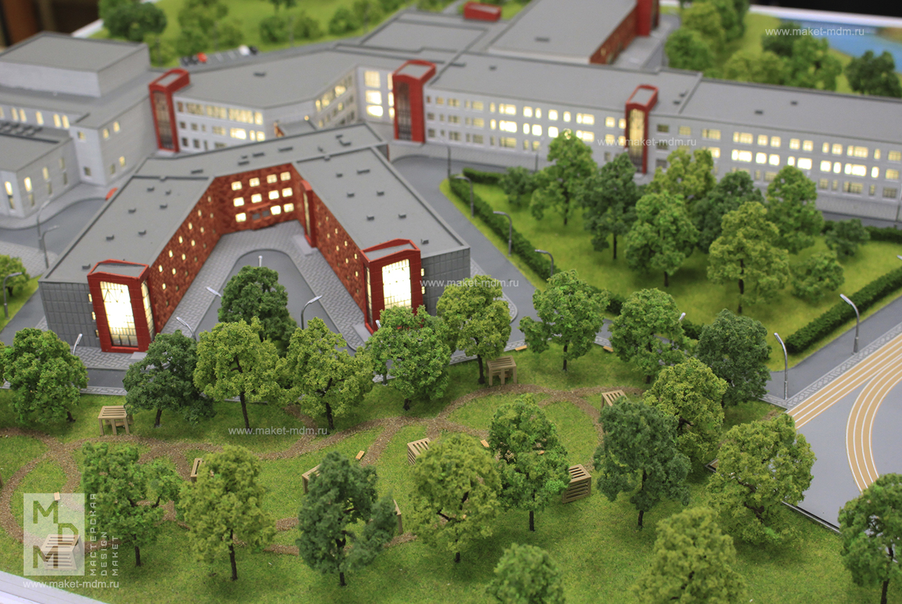 макет школы в масштабе 1:375