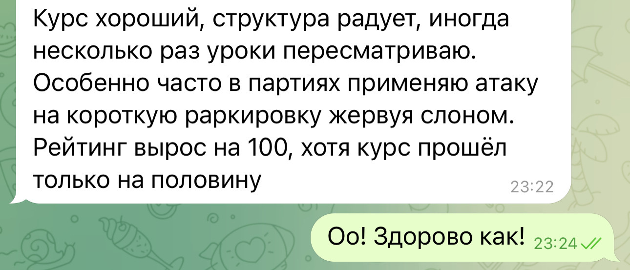 Скриншот переписки — отзыв про Атаку №3