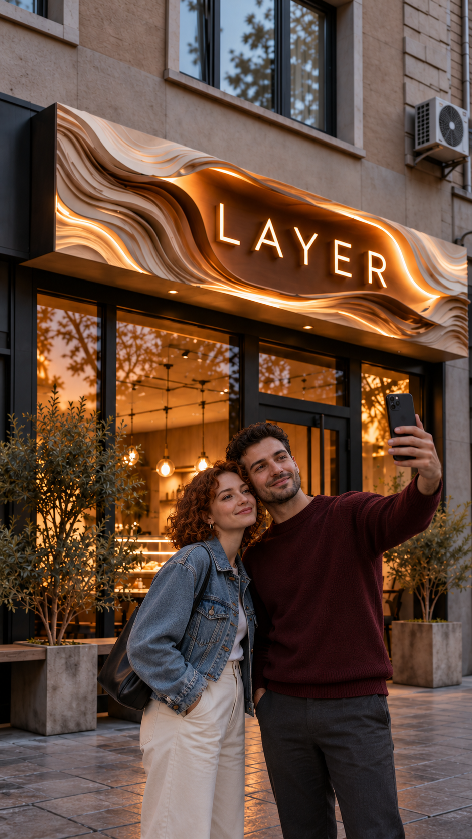 LAYER — скульптурная вывеска, фото на фоне вывески
