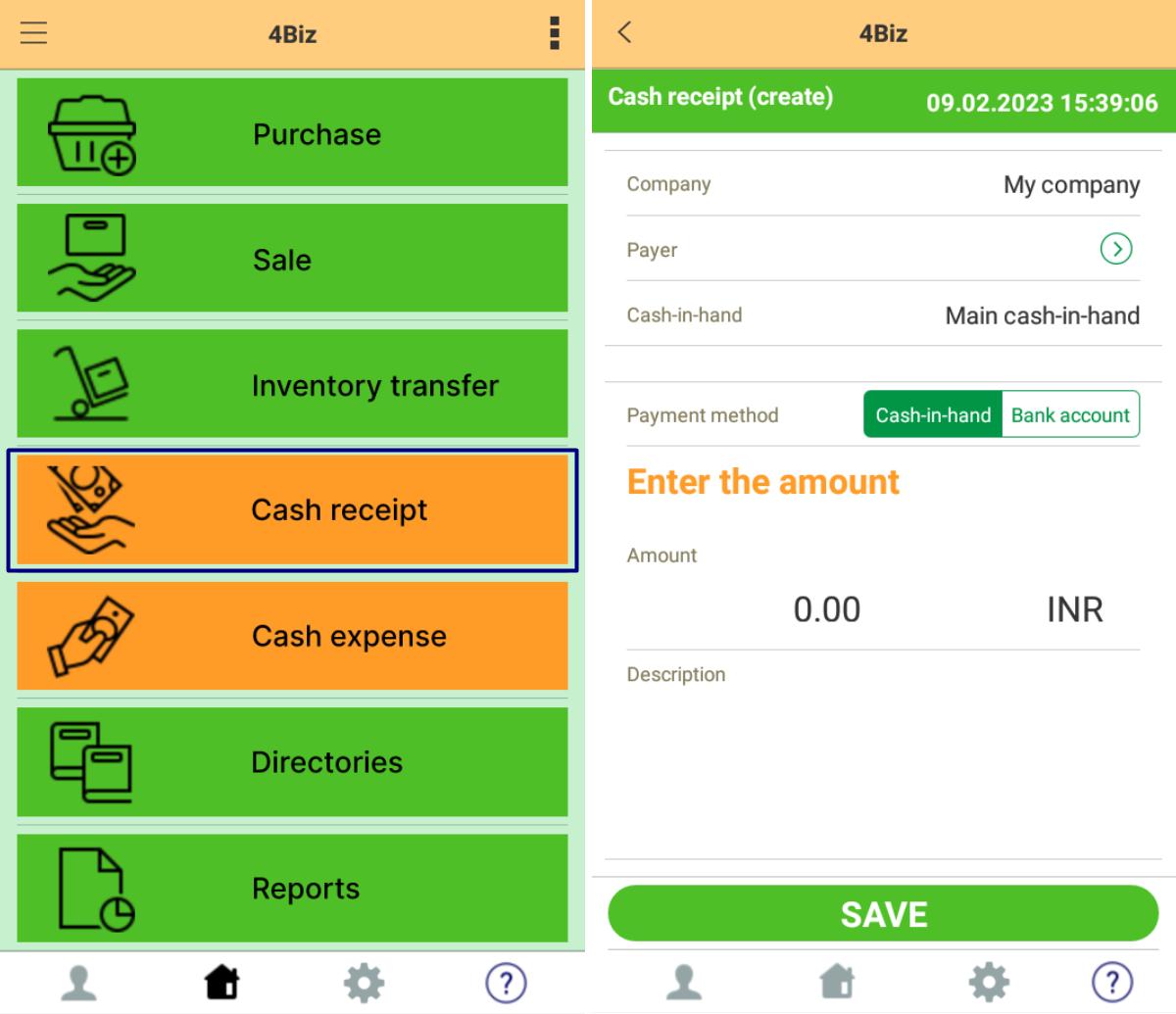 Cash receipts and expenses, Cash flow analysis Mobile app