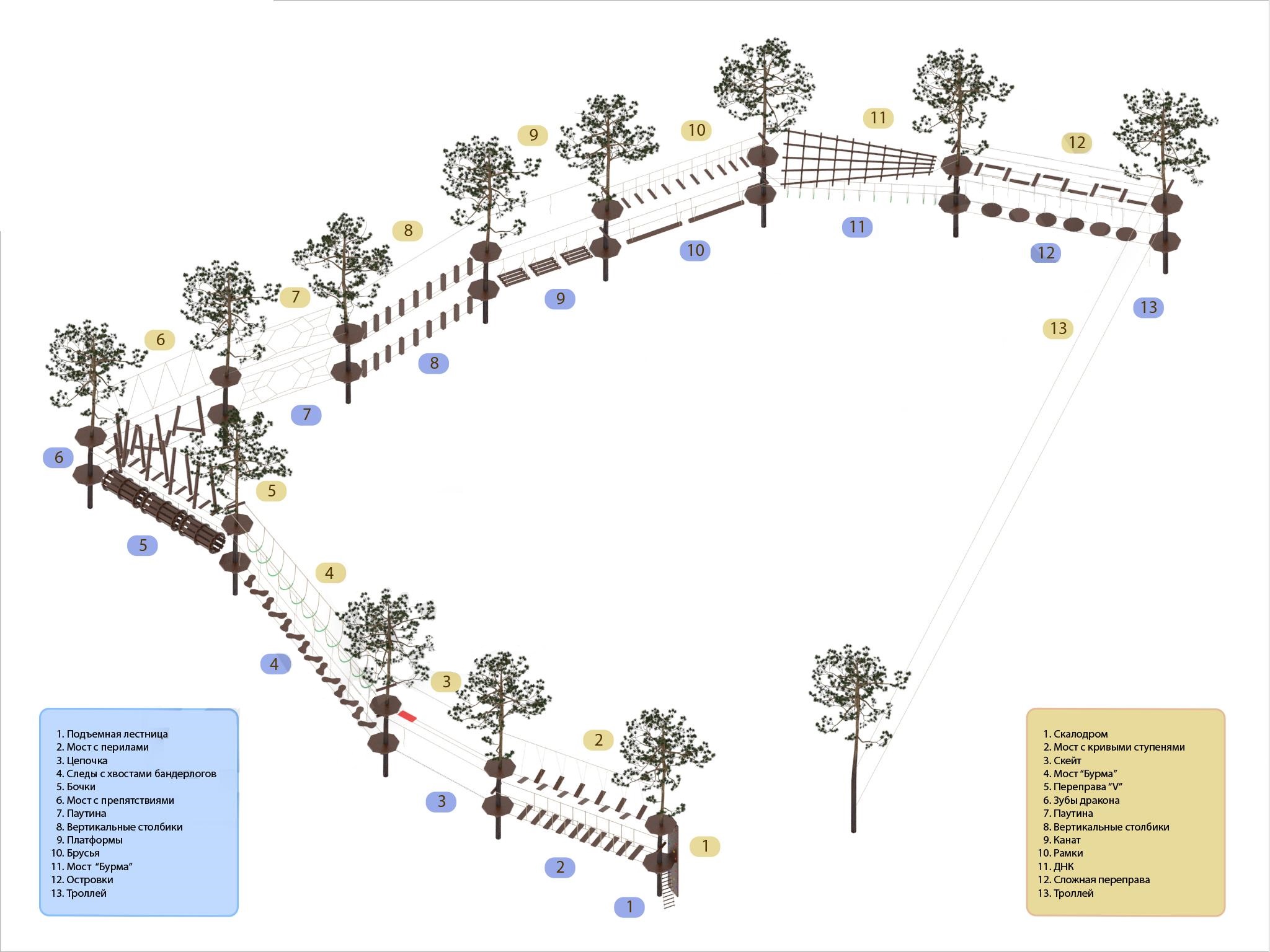 Веревочный парк КД2-16