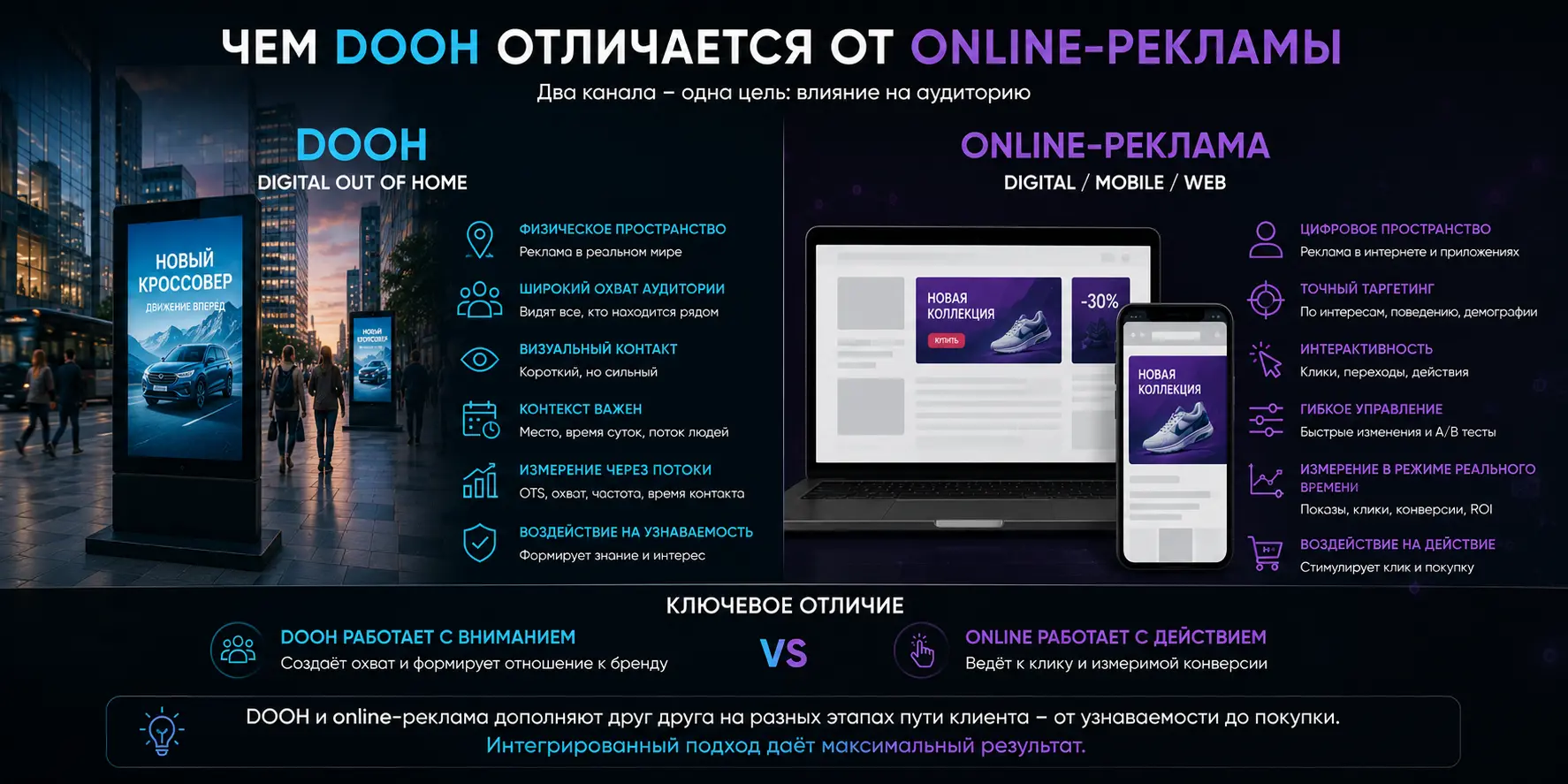 Чем DOOH отличается от online-рекламы