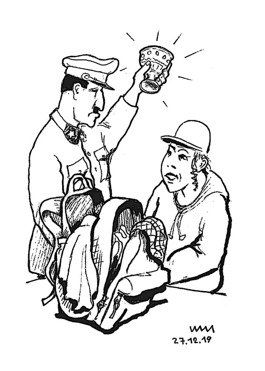 Глава Микец - юмористический рисунок художника Йосифа Лихтарева