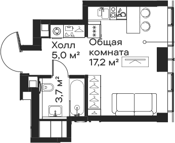 Студия 25,9 м²