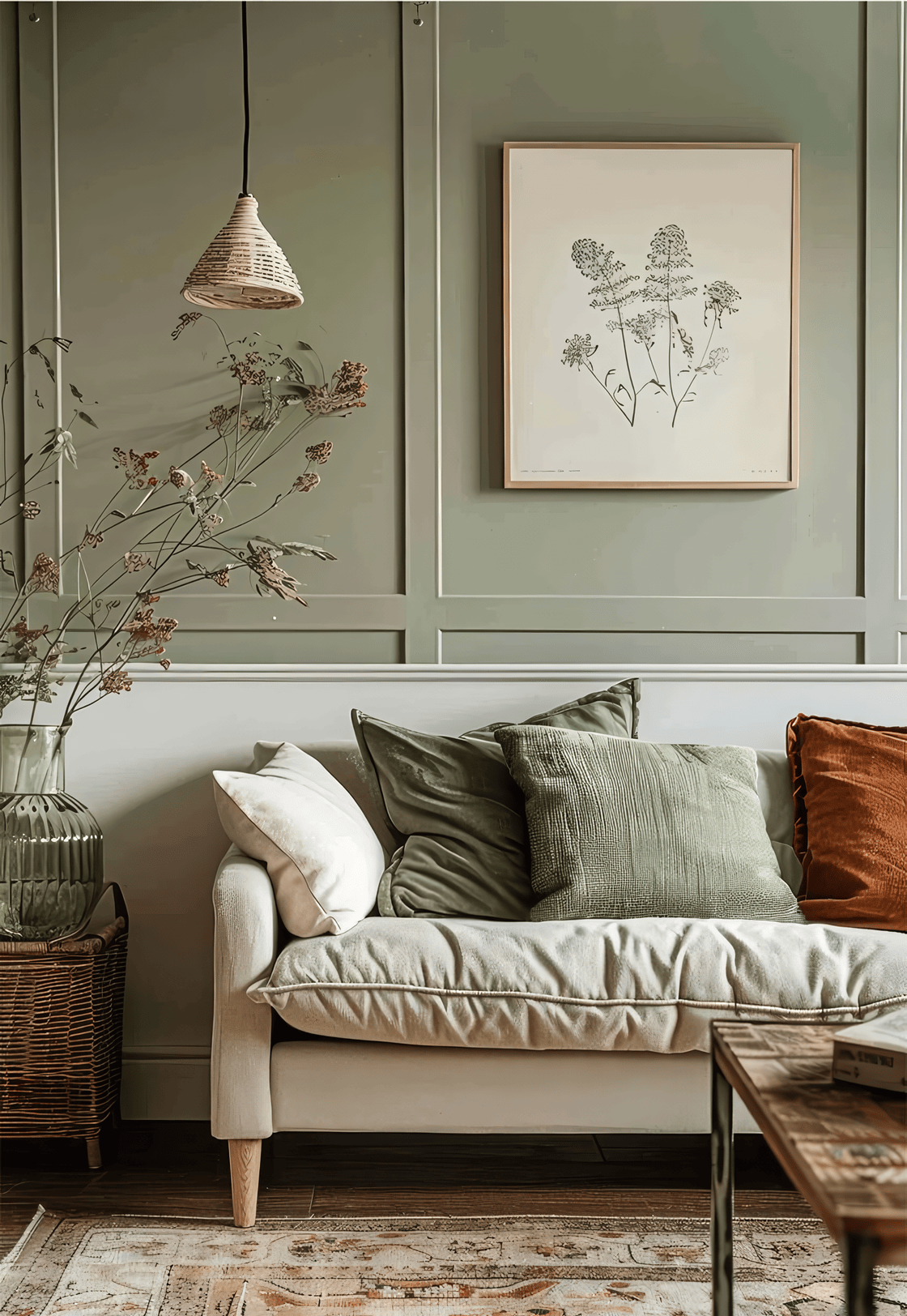 Интерьер в светло-зеленом цвете