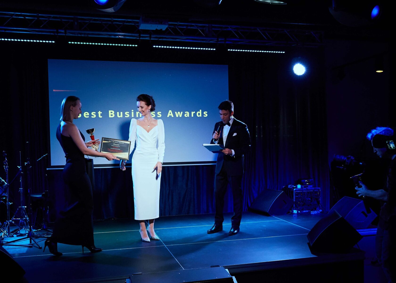 Maria Guryeva on stage at the Best Business Awards