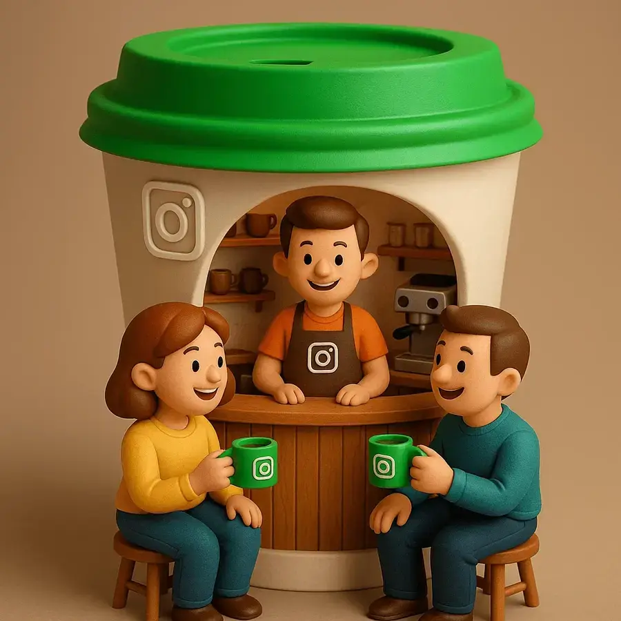 3D-иллюстрация стаканчика Instagram