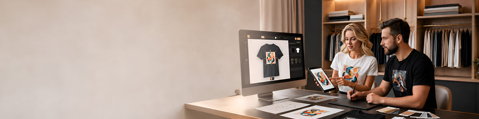 DTF printer producing custom t-shirt