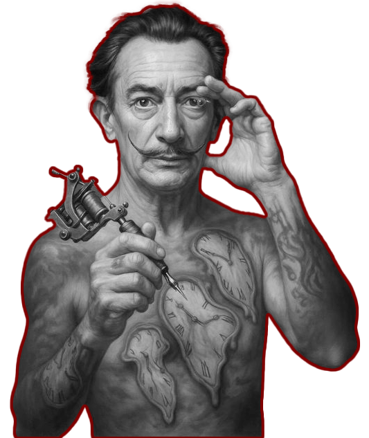 Сальвадор Дали забитый татуировками.