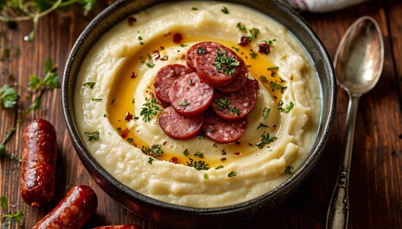 немецкий картофельный суп с колбасками