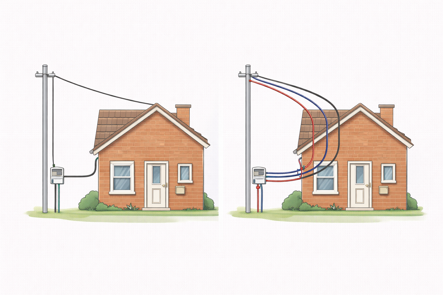 Подключение электричества к частному дому — однофазное 220 В и трёхфазное 380 В