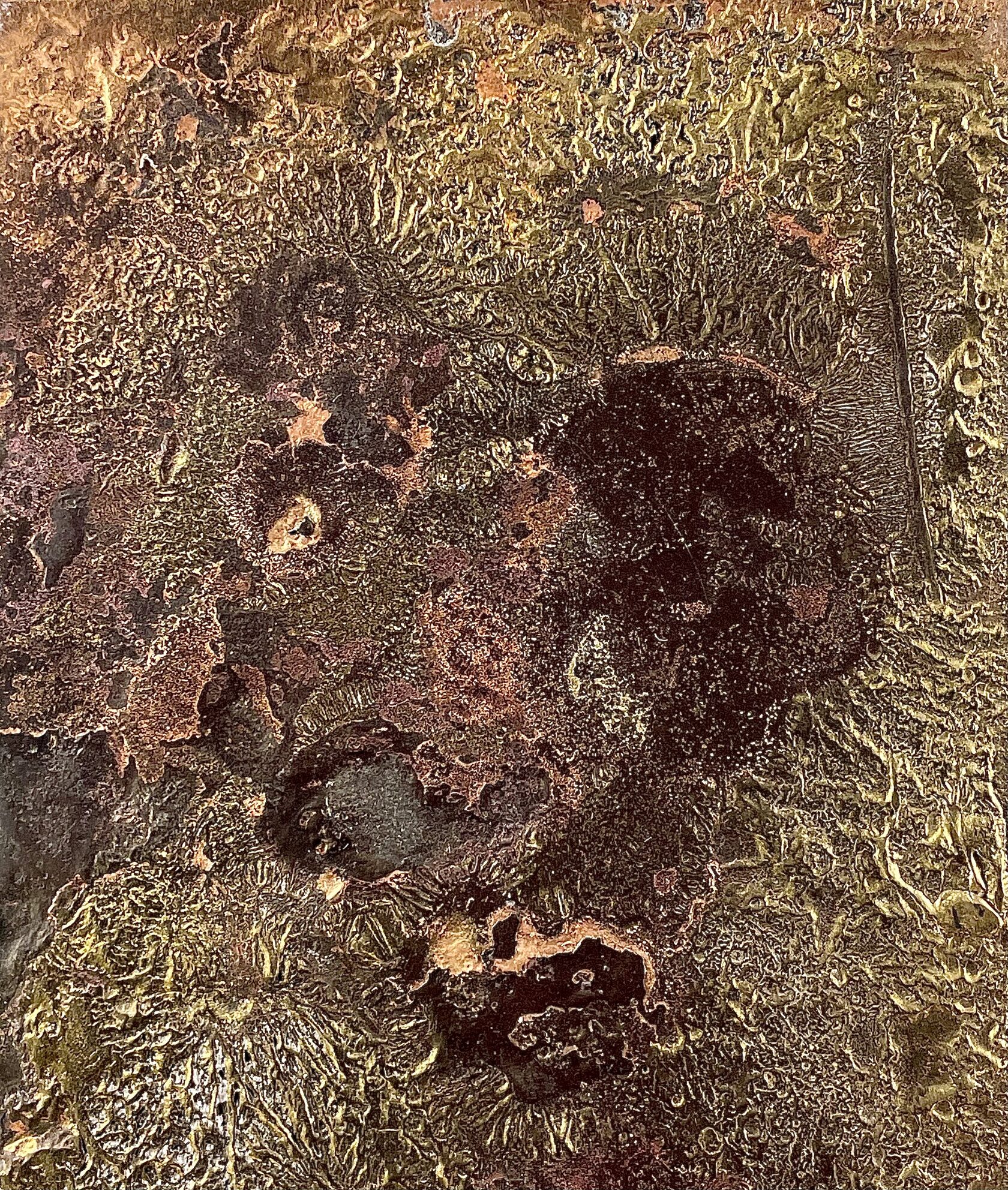 Molten brass on steel