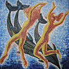 картина дельфины и два ныряльщика