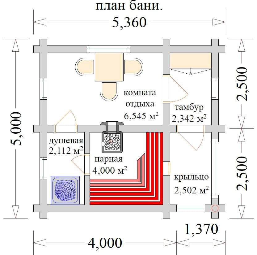 Проекты бани с большой парилкой