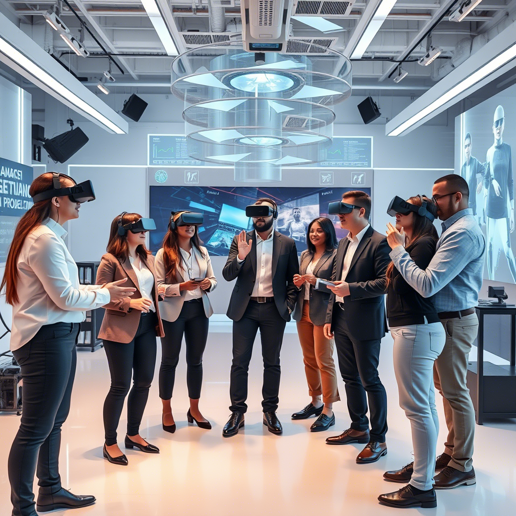 VR тимбилдинг в Москве - команда сотрудников в виртуальной реальности