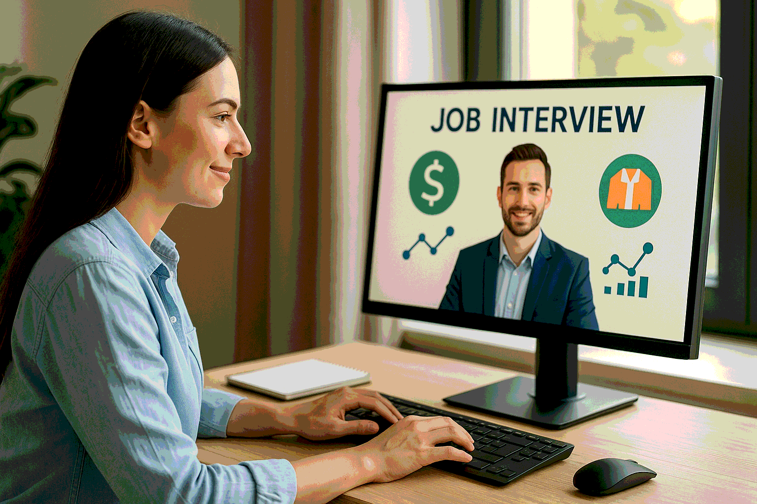 онлайн-собеседование на ноутбуке