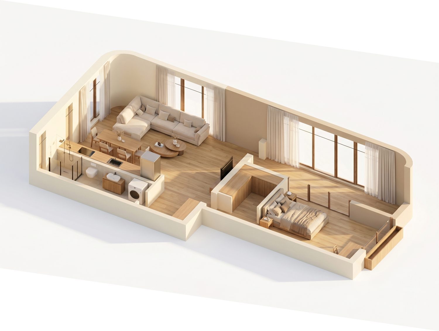 Floor plan One-bedroom apartment 64.5 m², Layout A – Zen Gardens, Bar