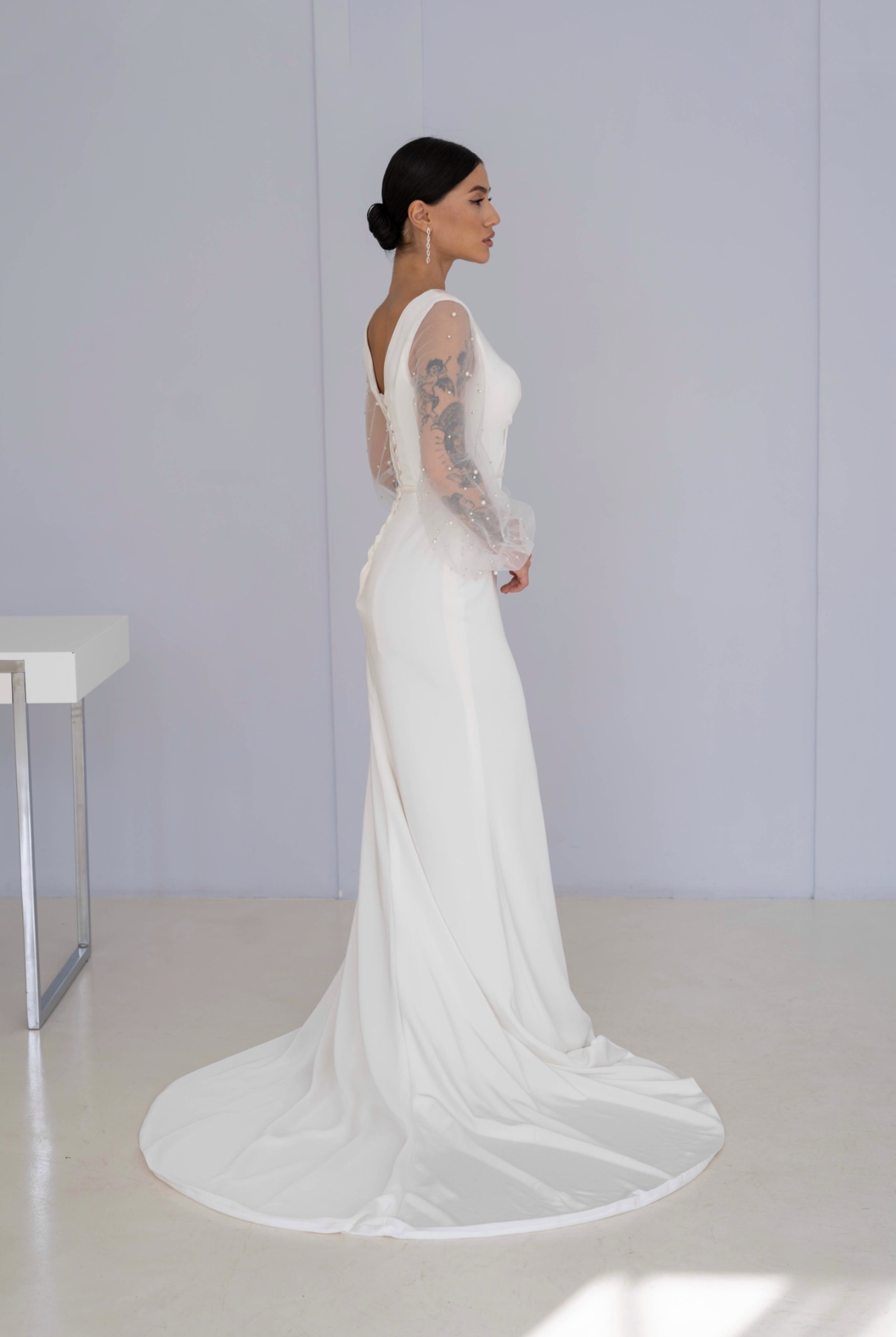 Свадебное платье рыбка со шлейфом