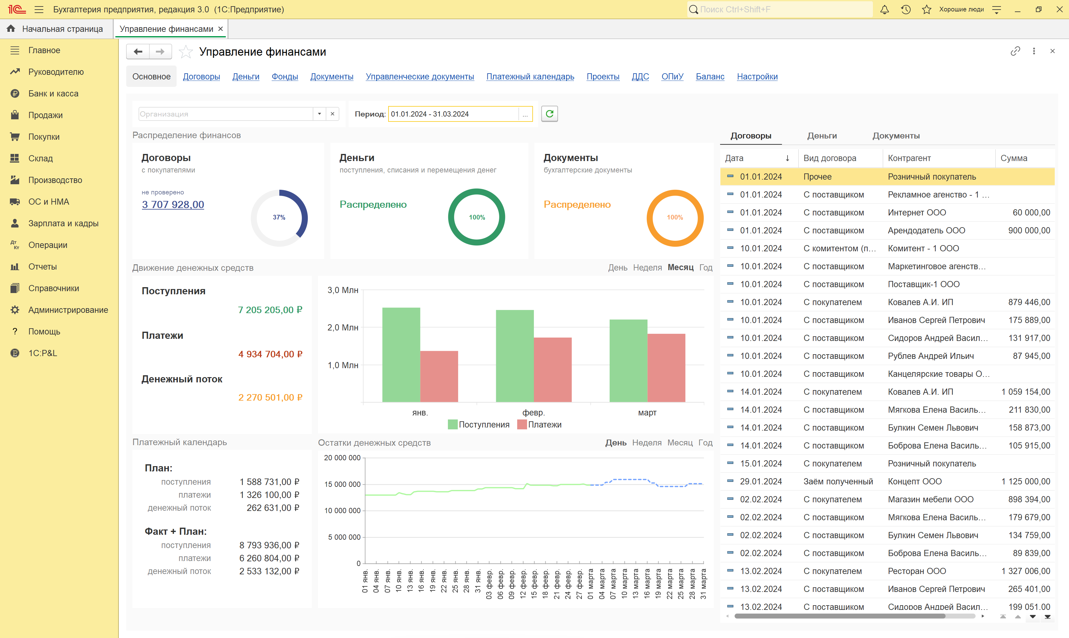Финансовый учет в 1С без таблиц. Рабочий стол